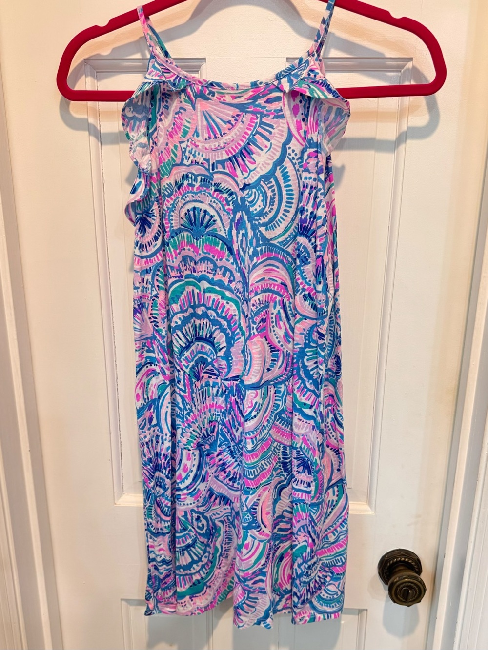 Lilly Pulitzer Girls Pink Blue Green Patterned Sundress